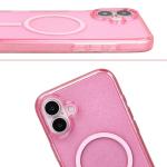 Carcasa Bizon SparklO cu MagSafe compatibila cu iPhone 16 Plus, Glitter Pink 6 - lerato.ro
