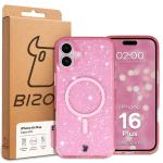 Carcasa Bizon SparklO cu MagSafe compatibila cu iPhone 16 Plus, Glitter Pink 7 - lerato.ro