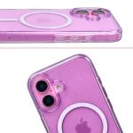 Carcasa Bizon SparklO cu MagSafe compatibila cu iPhone 16, Glitter Purple 6 - lerato.ro