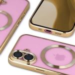 Carcasa cu protectie pentru camera Bizon GuardO cu MagSafe compatibila cu iPhone 16, Clear / Gold 5 - lerato.ro