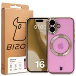 Carcasa cu protectie pentru camera Bizon GuardO cu MagSafe compatibila cu iPhone 16, Clear / Gold 6 - lerato.ro