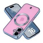 Carcasa cu protectie pentru camera Bizon GuardO cu MagSafe compatibila cu iPhone 16, Transparent / Albastru 3 - lerato.ro