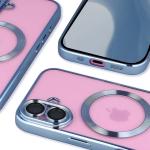 Carcasa cu protectie pentru camera Bizon GuardO cu MagSafe compatibila cu iPhone 16, Transparent / Albastru 5 - lerato.ro