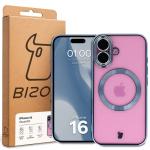 Carcasa cu protectie pentru camera Bizon GuardO cu MagSafe compatibila cu iPhone 16, Transparent / Albastru 6 - lerato.ro