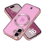 Carcasa cu protectie pentru camera Bizon GuardO cu MagSafe compatibila cu iPhone 16, Transparent / Roz 3 - lerato.ro