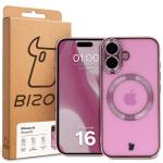 Carcasa cu protectie pentru camera Bizon GuardO cu MagSafe compatibila cu iPhone 16, Transparent / Roz 6 - lerato.ro