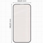Folie sticla securizata Bizon Glass Matte compatibile cu iPhone 16 Pro / 17, Negru 3 - lerato.ro