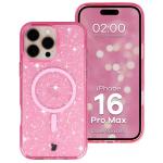 Carcasa Bizon SparklO cu MagSafe compatibila cu iPhone 16 Pro Max, Glitter Pink 3 - lerato.ro