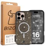 Carcasa Bizon SparklO cu MagSafe compatibila cu iPhone 16 Pro Max, Glitter Black 7 - lerato.ro