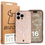 Carcasa Bizon SparklO cu MagSafe compatibila cu iPhone 16 Pro Max, Glitter Orange 7 - lerato.ro