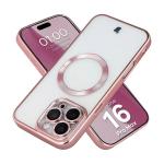 Carcasa cu protectie pentru camera Bizon GuardO cu MagSafe compatibila cu iPhone 16 Pro Max, Transparent / Roz 3 - lerato.ro