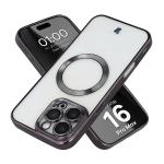 Carcasa cu protectie pentru camera Bizon GuardO cu MagSafe compatibila cu iPhone 16 Pro Max, Transparent / Negru 3 - lerato.ro