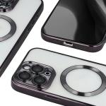 Carcasa cu protectie pentru camera Bizon GuardO cu MagSafe compatibila cu iPhone 16 Pro Max, Transparent / Negru 5 - lerato.ro
