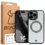 Carcasa cu protectie pentru camera Bizon GuardO cu MagSafe compatibila cu iPhone 16 Pro Max, Transparent / Negru 6 - lerato.ro
