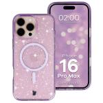 Carcasa Bizon SparklO cu MagSafe compatibila cu iPhone 16 Pro Max, Glitter Purple 3 - lerato.ro
