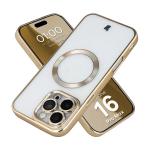 Carcasa cu protectie pentru camera Bizon GuardO cu MagSafe compatibila cu iPhone 16 Pro Max, Clear / Gold 3 - lerato.ro
