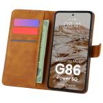 Husa flip cover Bizon Pocket compatibila cu Motorola Moto G86 Power 5G, Maro 3 - lerato.ro