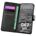 Husa flip cover Bizon Pocket compatibila cu Motorola Moto G67 5G / G77 5G, Negru 3 - lerato.ro