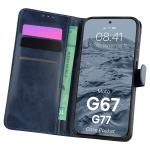 Husa flip cover Bizon Pocket compatibila cu Motorola Moto G67 5G / G77 5G, Navy Blue 3 - lerato.ro