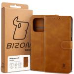 Husa flip cover Bizon Pocket compatibila cu Motorola Moto G67 5G / G77 5G, Maro 7 - lerato.ro