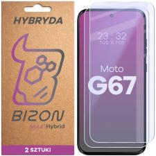 Set 2 folii sticla hibrid Bizon Hybrid Mule Duo compatibile cu Motorola Moto G67 5G, Transparent