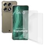 Kit protectie 3 in 1 BizonMobile Clear Pack, Carcasa Bizon Salpa si 2 folii Bizon Glass Hydrogel, compatibil cu Motorola Signature, Transparent 2 - lerato.ro