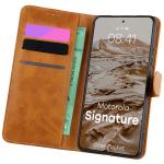 Husa flip cover Bizon Pocket compatibila cu Motorola Signature, Maro 3 - lerato.ro