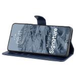 Husa flip cover Bizon Pocket compatibila cu Motorola Signature, Navy Blue 6 - lerato.ro