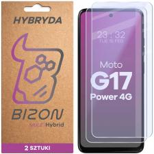 Set 2 folii sticla hibrid Bizon Hybrid Mule Duo compatibile cu Motorola Moto G17 Power, Transparent