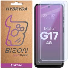 Set 2 folii sticla hibrid Bizon Hybrid Mule Duo compatibile cu Motorola Moto G17, Transparent