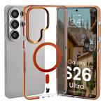 Carcasa Bizon Marco compatibila cu Samsung Galaxy S26 Ultra, Transparent / Portocaliu 3 - lerato.ro