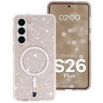 Carcasa Bizon SparklO cu MagSafe compatibila cu Samsung Galaxy S26 Plus, Glitter Orange 3 - lerato.ro