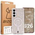 Carcasa Bizon SparklO cu MagSafe compatibila cu Samsung Galaxy S26 Plus, Glitter Orange 7 - lerato.ro