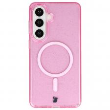 Carcasa Bizon SparklO cu MagSafe compatibila cu Samsung Galaxy S26 Plus, Glitter Pink