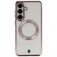 Carcasa cu protectie pentru camera Bizon GuardO cu MagSafe compatibila cu Samsung Galaxy S26 Plus, Transparent / Roz