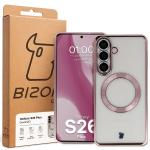 Carcasa cu protectie pentru camera Bizon GuardO cu MagSafe compatibila cu Samsung Galaxy S26 Plus, Transparent / Roz 6 - lerato.ro