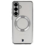 Carcasa cu protectie pentru camera Bizon GuardO cu MagSafe compatibila cu Samsung Galaxy S26 Plus, Clear / Silver 2 - lerato.ro