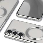 Carcasa cu protectie pentru camera Bizon GuardO cu MagSafe compatibila cu Samsung Galaxy S26 Plus, Clear / Silver 5 - lerato.ro