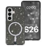 Carcasa Bizon SparklO cu MagSafe compatibila cu Samsung Galaxy S26, Glitter Black 3 - lerato.ro