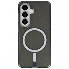 Huse si carcase Samsung , Carcasa Bizon SparklO cu MagSafe compatibila cu Samsung Galaxy S26, Glitter Black, lerato.ro