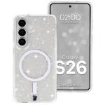 Carcasa Bizon SparklO cu MagSafe compatibila cu Samsung Galaxy S26, Glitter Clear 3 - lerato.ro