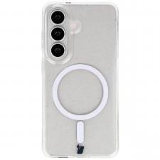 Huse si carcase Samsung , Carcasa Bizon SparklO cu MagSafe compatibila cu Samsung Galaxy S26, Glitter Clear, lerato.ro