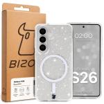 Carcasa Bizon SparklO cu MagSafe compatibila cu Samsung Galaxy S26, Glitter Clear 7 - lerato.ro