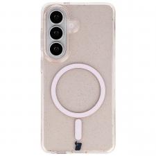 Carcasa Bizon SparklO cu MagSafe compatibila cu Samsung Galaxy S26, Glitter Orange