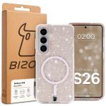 Carcasa Bizon SparklO cu MagSafe compatibila cu Samsung Galaxy S26, Glitter Orange 7 - lerato.ro