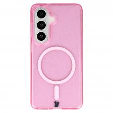 Carcasa Bizon SparklO cu MagSafe compatibila cu Samsung Galaxy S26, Glitter Pink