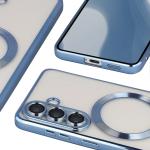 Carcasa cu protectie pentru camera Bizon GuardO cu MagSafe compatibila cu Samsung Galaxy S26, Transparent / Albastru 5 - lerato.ro