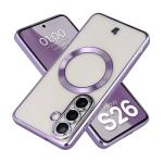 Carcasa cu protectie pentru camera Bizon GuardO cu MagSafe compatibila cu Samsung Galaxy S26, Transparent / Mov 3 - lerato.ro