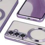 Carcasa cu protectie pentru camera Bizon GuardO cu MagSafe compatibila cu Samsung Galaxy S26, Transparent / Mov 5 - lerato.ro