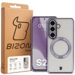 Carcasa cu protectie pentru camera Bizon GuardO cu MagSafe compatibila cu Samsung Galaxy S26, Transparent / Mov 6 - lerato.ro